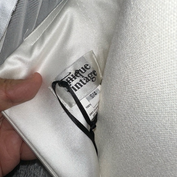 Unique Vintage White Lace Midi Dress - Picture 7 of 9